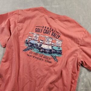 Southern‎ Tide Youth Tee Shirt Golf Annual Cart Rally Peach Size XL 16 Cotton